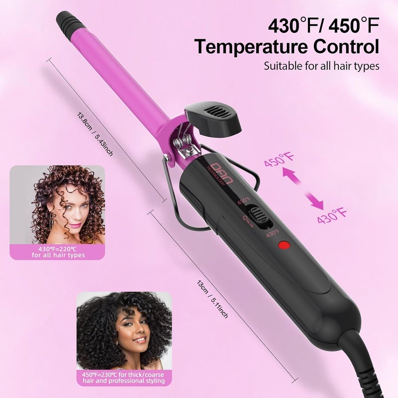 DAN Technology 1/2 Inch Curling Iron 13mm Small Ceramic Curling Wand with Adjustable Temperature Dual Voltage for Tight Curls Short Hair and Ringlets - Image 5
